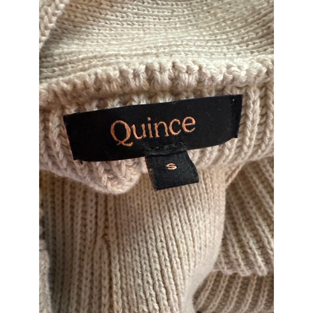 Women S Quince 100% Organic Cotton Oversized Cardigan Sweater Speckled Beige - Picture 7 of 7